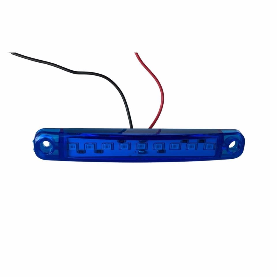 12V-24V PARMAK LAMBA 9-LEDLİ MAVİ (100*15 MM) 