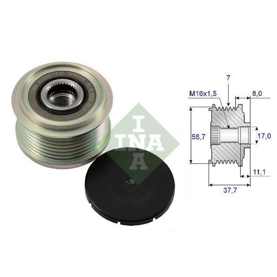 INA ALTERNATÖR KASNAK RULMANLI 7-KANAL FORD TRANSİT V347 2008 >