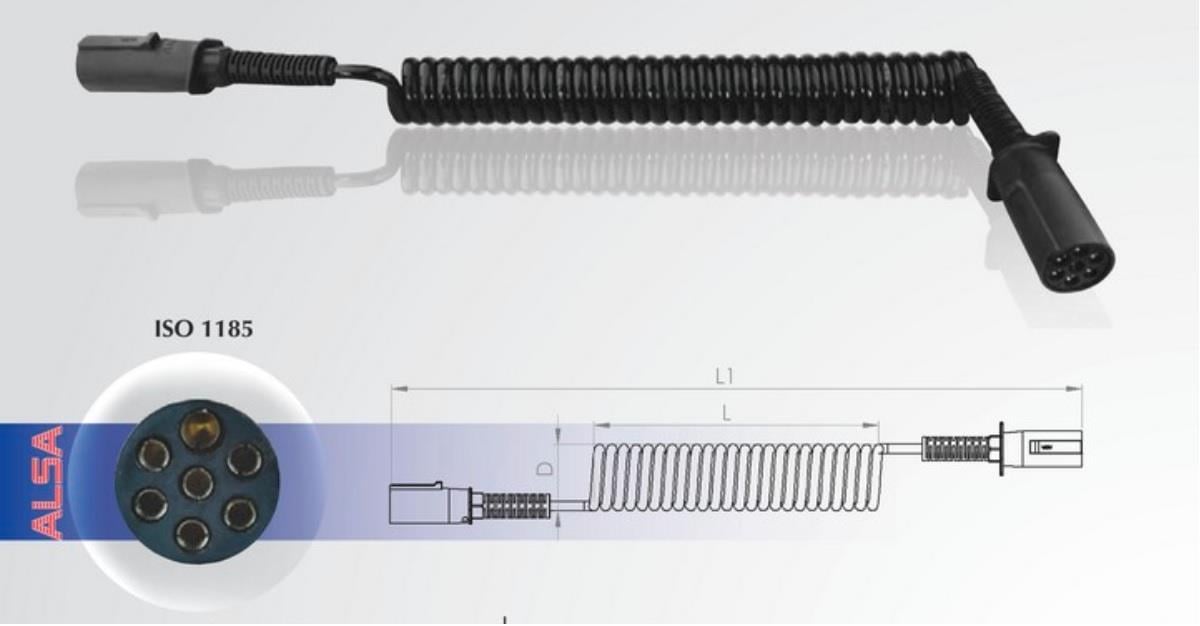 ALSA TIR DORSE ELEKTRİK KABLOSU 7'Lİ (4.5 MT) (N TİPİ SİYAH)