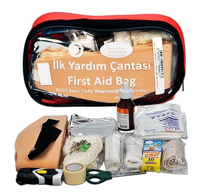 İLK YARDIM SETİ BOYUNLUKLU TCK ONAYLI (BEZ ÇANTA)