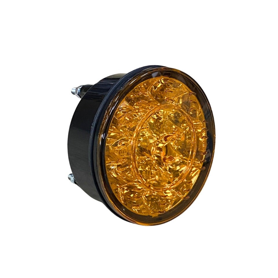 12V SİNYAL LAMBASI+DESENLİ REFLEKTÖR YUVARLAK SARI (6 LEDLİ) (98 MM)