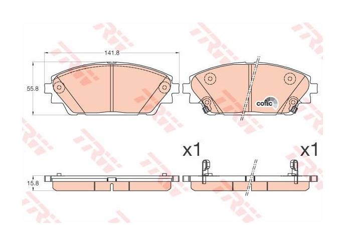 TRW ÖN FREN BALATASI MAZDA 3 2013 > CX-3 2015 >