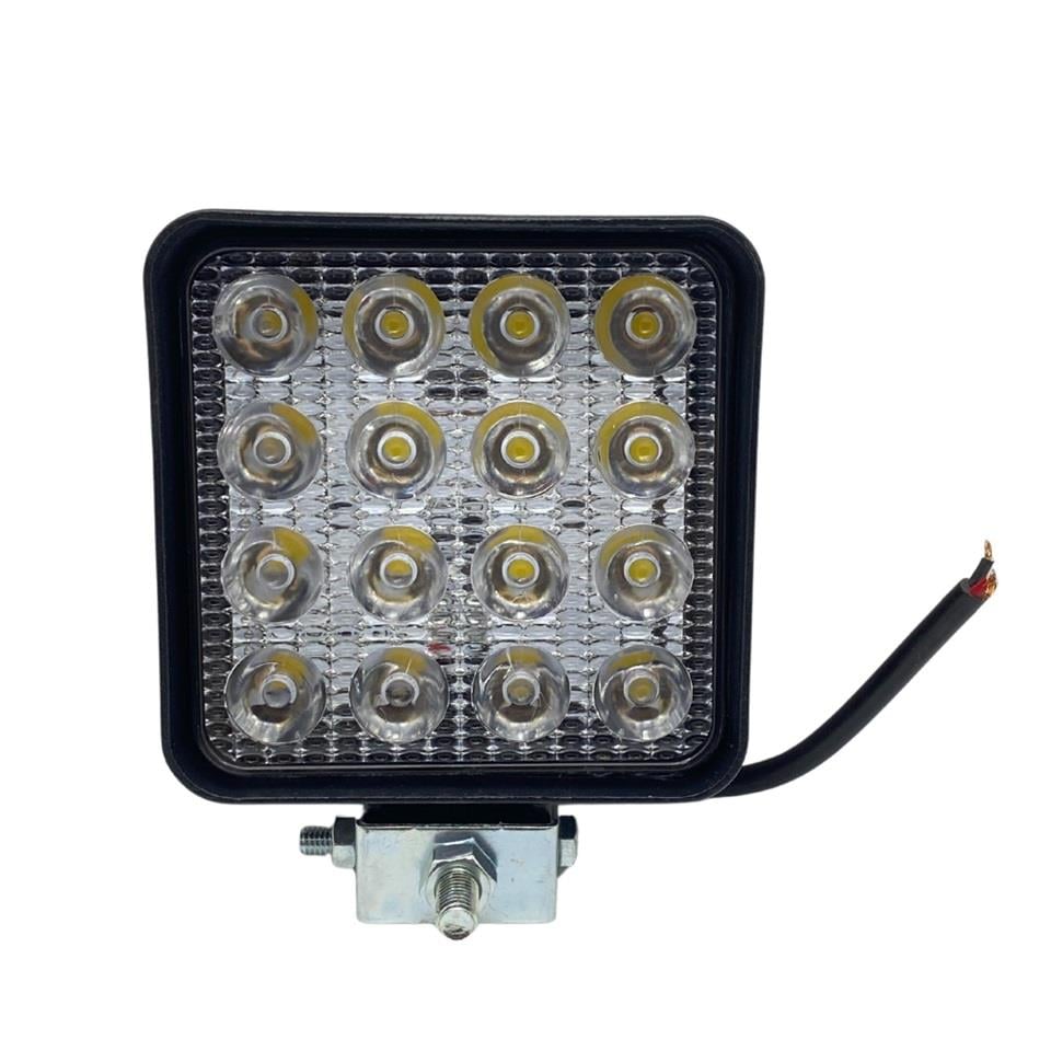 8V-110V ÇALIŞMA LAMBASI KARE (16 X 3W POWER LEDLİ) (109*109*28 MM) 