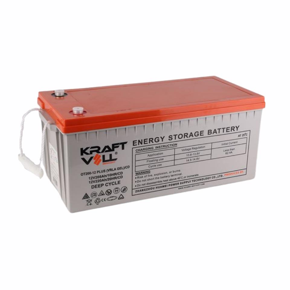 KRAFTVOLL 12V 208 AH/220 AH DEEP CYCLE JEL AKÜ (522*239*217) (61 KG)