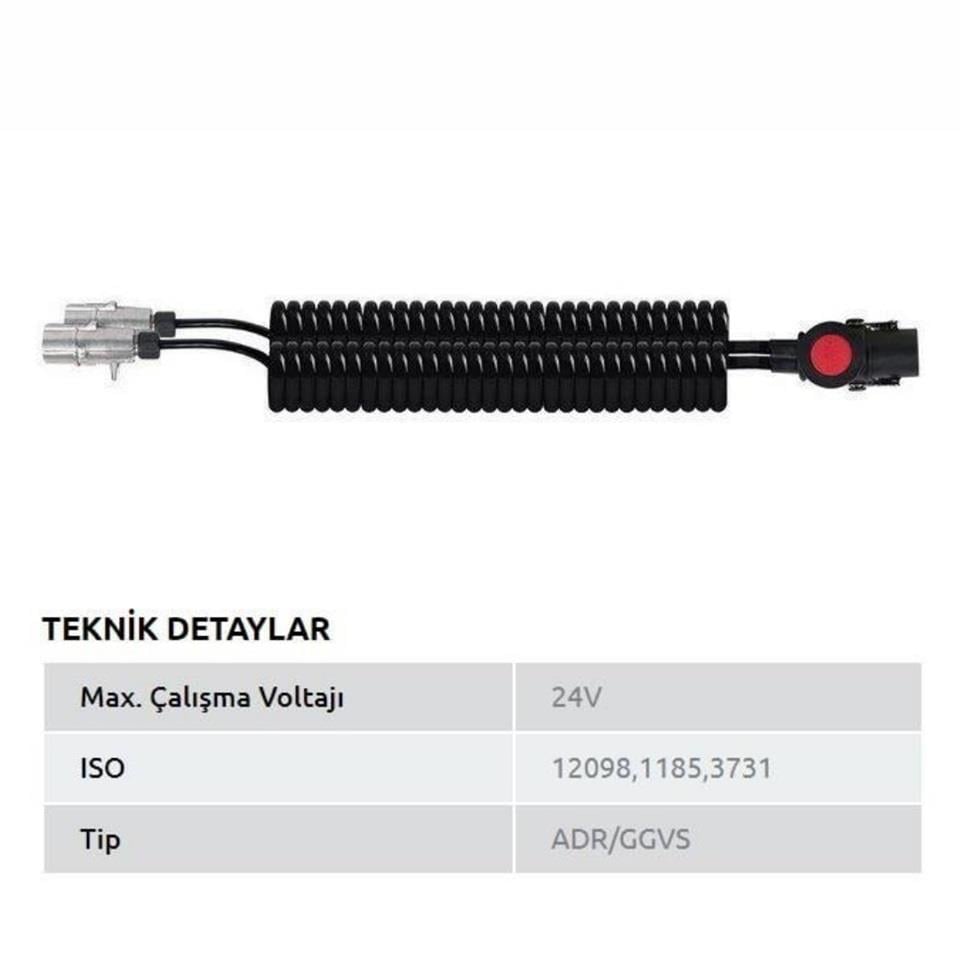 AKSA TIR DORSE ELEKTRİK KABLOSU 7'Lİ X 2 (3'LÜ) (ADAPTÖR) (15 KABLOLU) (4.5 MT) PLS FİŞLİ