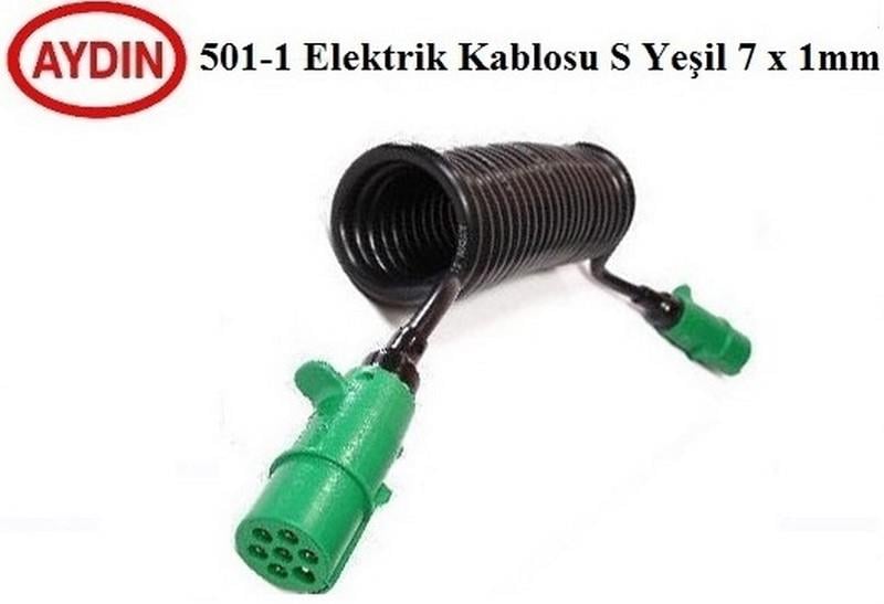 AYDIN TIR DORSE ELEKTRİK KABLOSU 7'Lİ (5.5 MT) (S TİPİ YEŞİL)