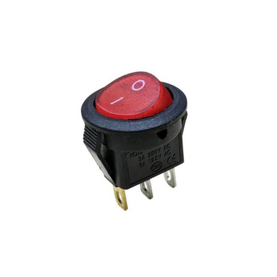 TUŞLU ANAHTAR MİNİ YUVARLAK IŞIKLI (3 FİŞ) (ON-OFF) (14 MM)