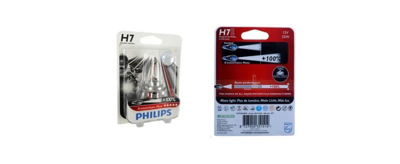 PHILIPS 12V H7 AMPUL 55W X-TREME VISION MOTO +%100 FAZLA IŞIK (GENİŞ GÖRÜŞ)