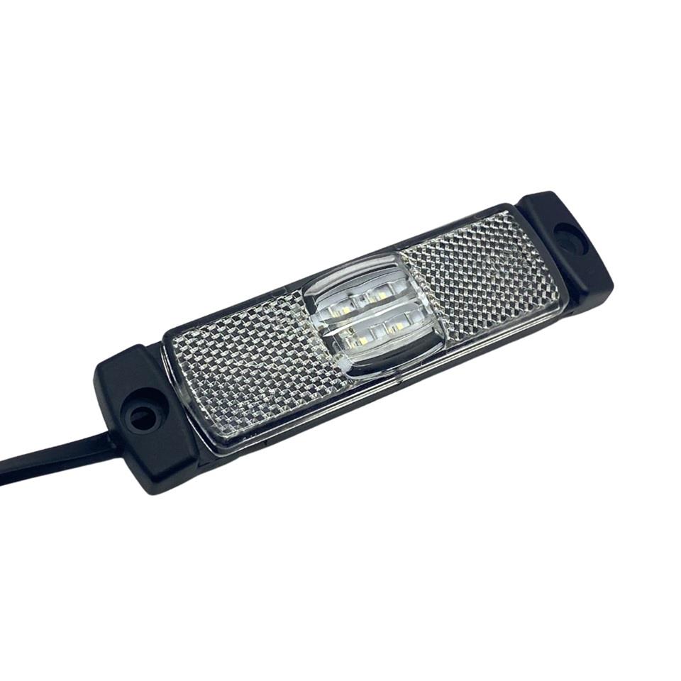 FRISTOM 12V-24V YAN İKAZ LAMBASI (SİDE MARKER) LEDLİ BEYAZ KRONE TİP DORSE (130*32 MM) E9