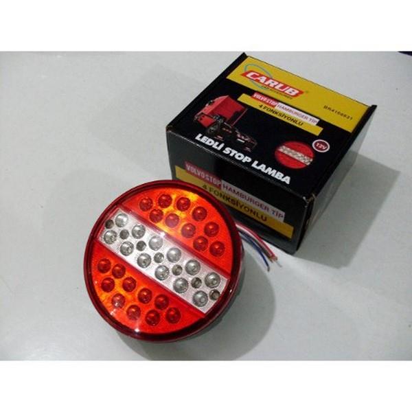 24V STOP LAMBASI YUVARLAK (LEDLİ) (4 FONKSİYONLU) (140*60 MM)