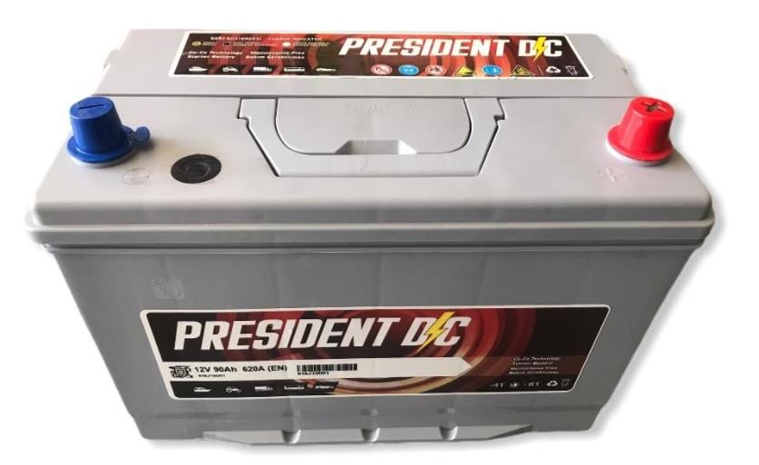 PRESIDENT 12V 90 AH AKÜ 710 A (EN) (306*175*224) HD (AĞIR HİZMET)