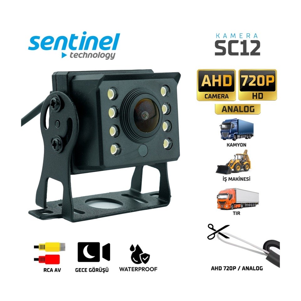 12V-24V KAMERA (GECE GÖRÜŞLÜ) AYAKLI KARE