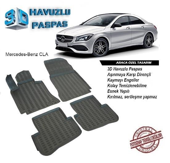 3D ARAÇ PASPASI (SİYAH) (4 PARÇA) MERCEDES CLA 