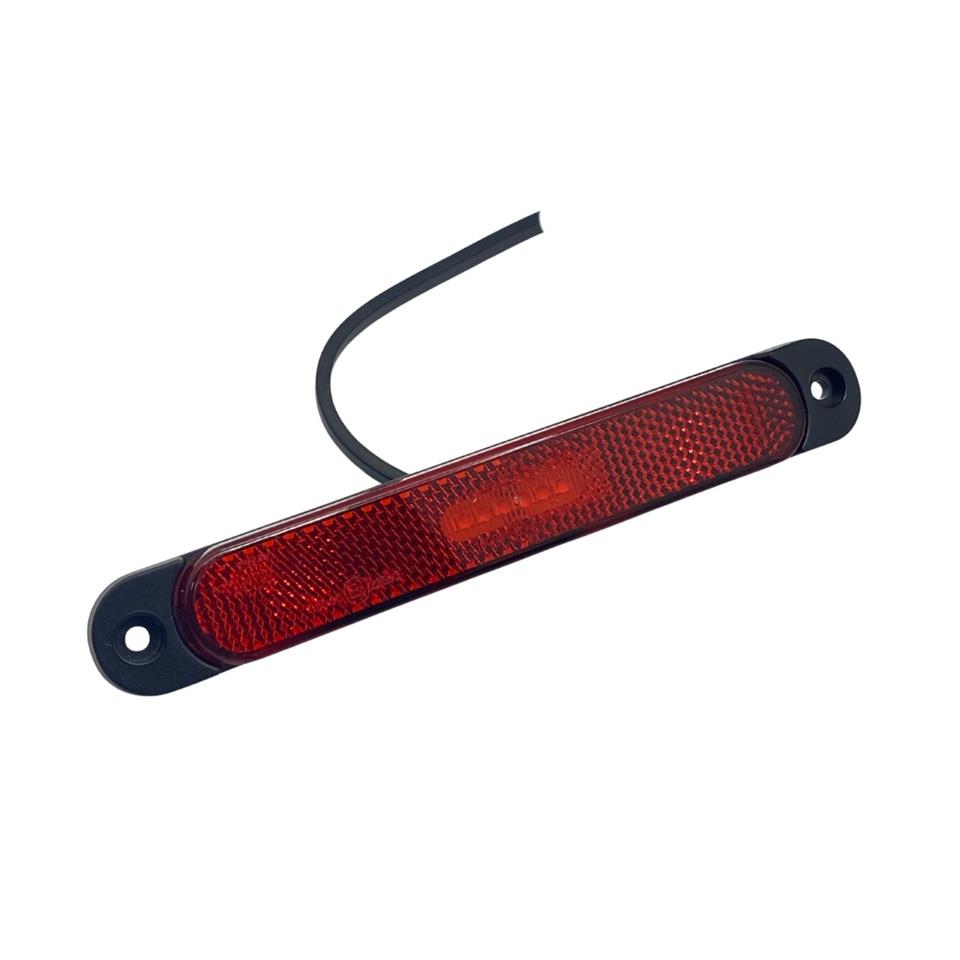FRISTOM 12V-24V YAN İKAZ LAMBASI (SİDE MARKER) LEDLİ KIRMIZI KRONE TİP DORSE (170*25.2 MM) E9