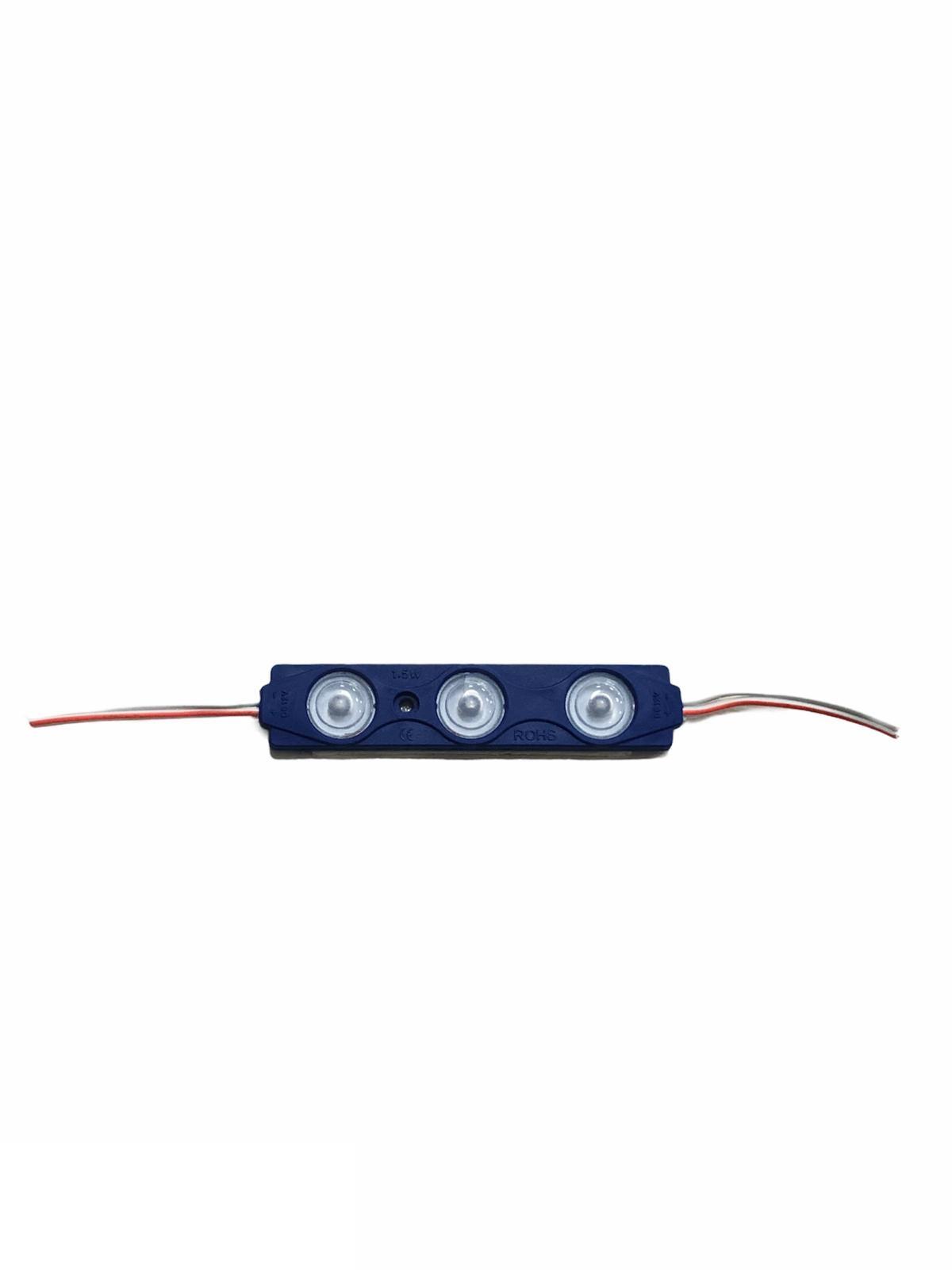 12V PARMAK LAMBA MERCEKLİ 3-LEDLİ (MAVİ) (85*17 MM)