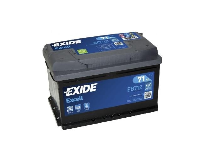EXIDE 12V 71 AH AKÜ EXCELL 670 A (EN) (278*175*175) (ALÇAK)