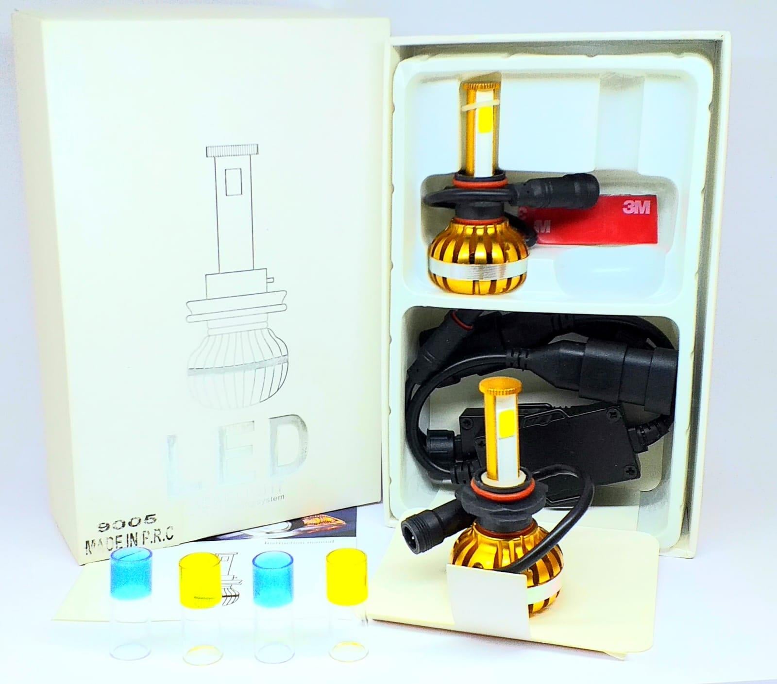 12-24V HB3 LED XENON FAR AMPUL SETİ 8000K 4800 LÜMEN COB LED 4 RENK