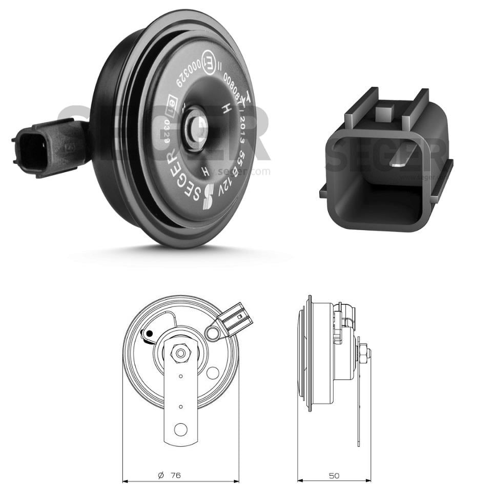 SEGER 12V DİDİT KORNA 118 dB 350 HZ KALIN SES (SOKETLİ) HONDA