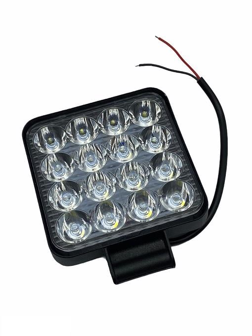 12V-24V ÇALIŞMA LAMBASI (OFF-ROAD LAMBA) KARE 48W (16 X 3W POWER LEDLİ) (84*84 MM) MOTOSİKLET