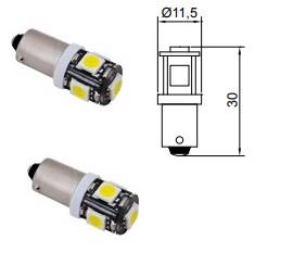 TESLA 12V 53 AMPUL (5 LEDLİ) BEYAZ (2 AD)