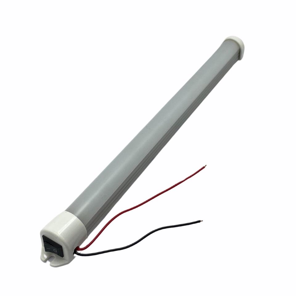 24V FLORESAN TAVAN LAMBASI LEDLİ (BUZLU CAM) BEYAZ ANAHTARLI (25 CM)