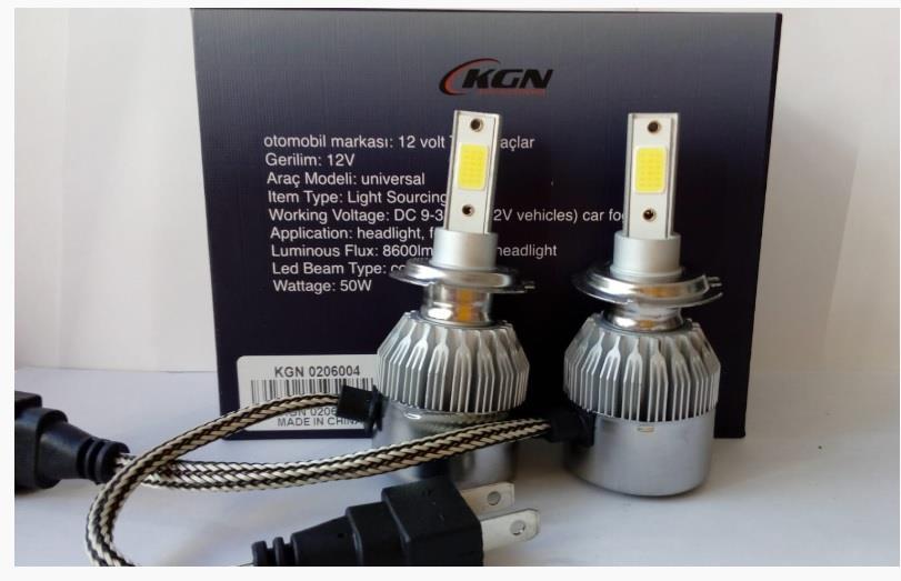 9V-32V H7 COB LED XENON FAR AMPUL SETİ 50W 6000K 8600 LÜMEN