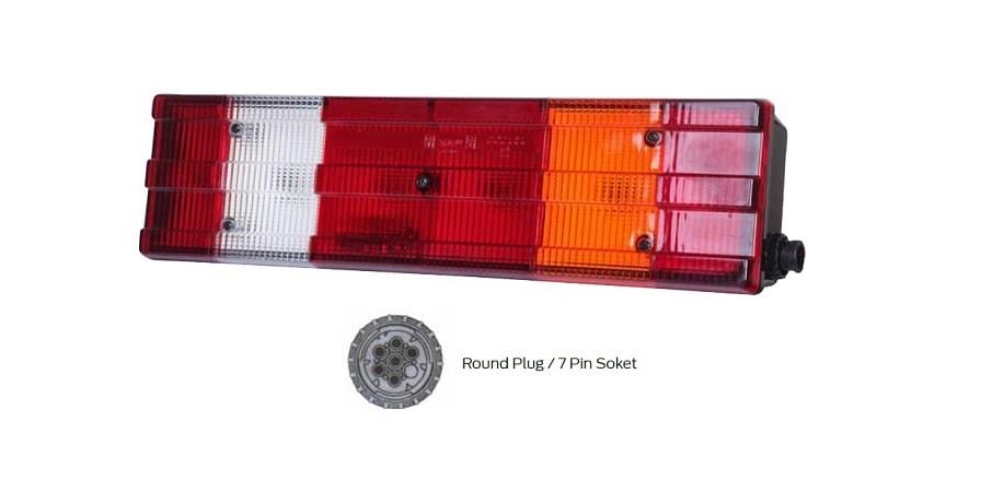 STOP LAMBASI 6-FONKSİYONLU KANALLI 52 CM PLAKASIZ (YAN SOKET) SAĞ