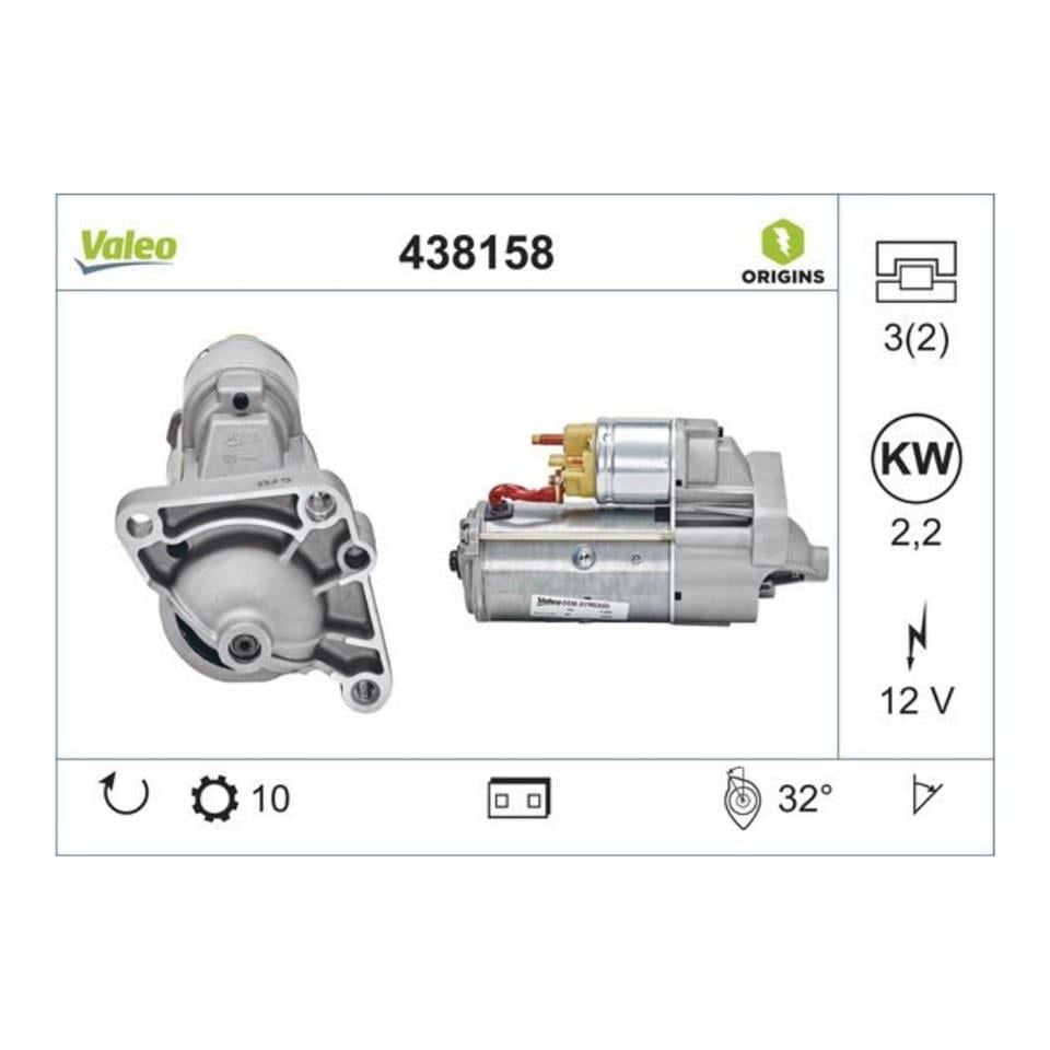 VALEO 12V MARŞ MOTORU VALEO TİPİ 10 DİŞ 2.2 KW D7R MASTER/MOVANO