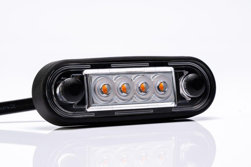 FRISTOM 12V-36V PARMAK LAMBA 4-LEDLİ KABLOLU (SARI) (85*28 MM) E9