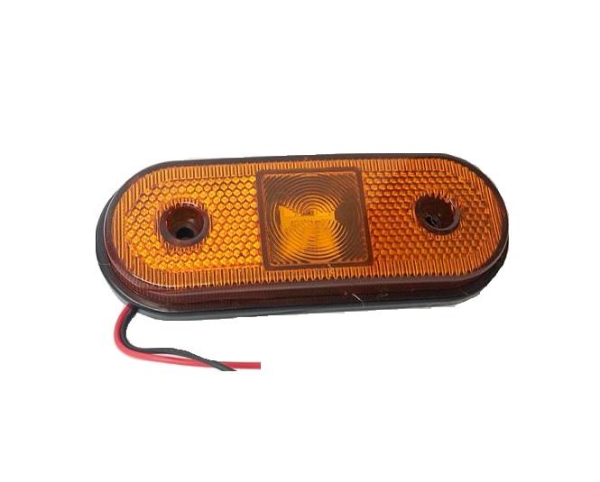 12V-24V YAN SİNYAL LAMBASI DORSE SİDE MARKER (4 LEDLİ) OVAL SARI YM