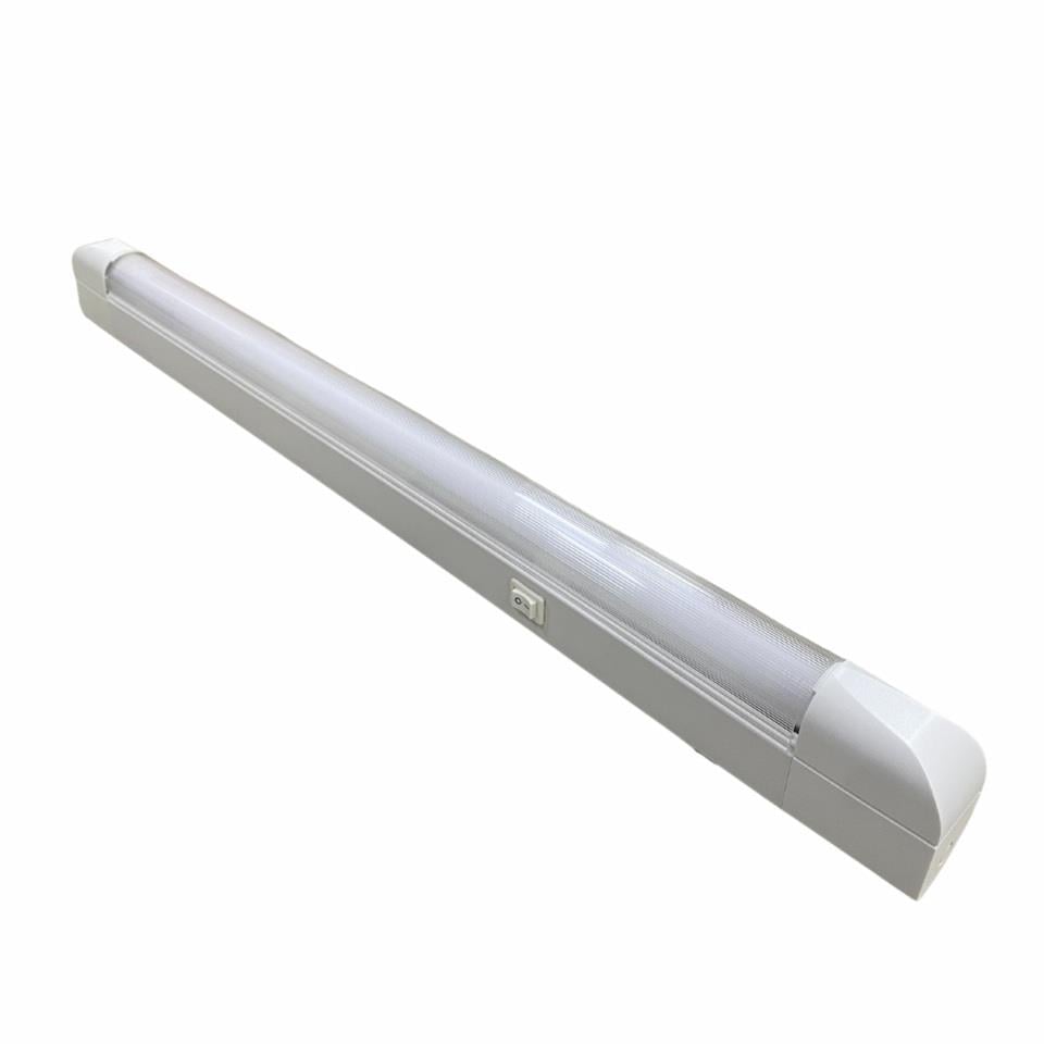 12V FLORESAN TAVAN LAMBASI ANAHTARLI 18W (MAVİ LOŞ IŞIK-BUZLU CAM) (65 CM)