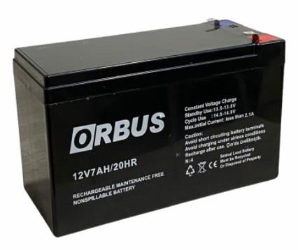 ORBUS 12V 7 AH AKÜ KURU TİP (KÜÇÜK FİŞLİ) (150*65*90) (1.95 KG) TSE'Lİ