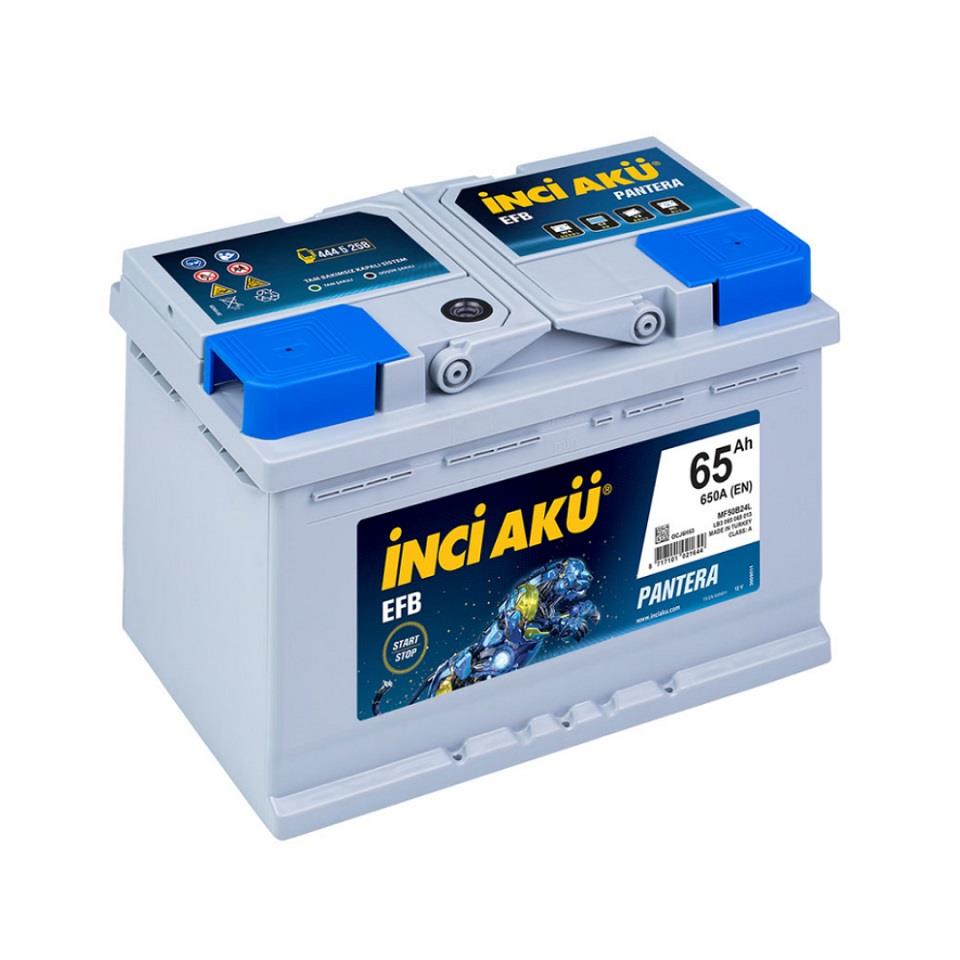İNCİ 12V 65 AH AKÜ EFB PANTERA 650 A (EN) (START-STOP) (278*175*175) ALÇAK