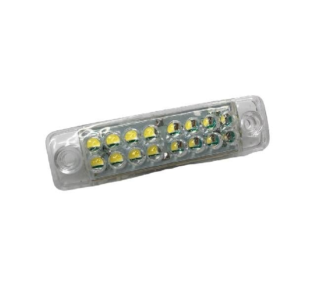 12V-24V PARMAK LAMBA 16-LEDLİ BEYAZ ÇAKARLI (108*28 MM)