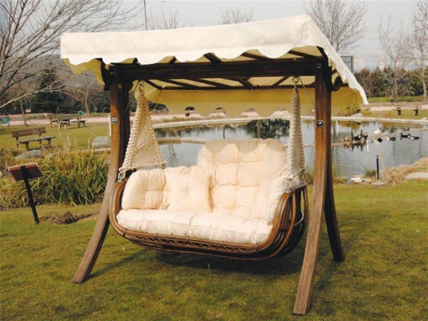 Bahçe Balkon Teras Salıncağı Rmn-S102, Kahverengi