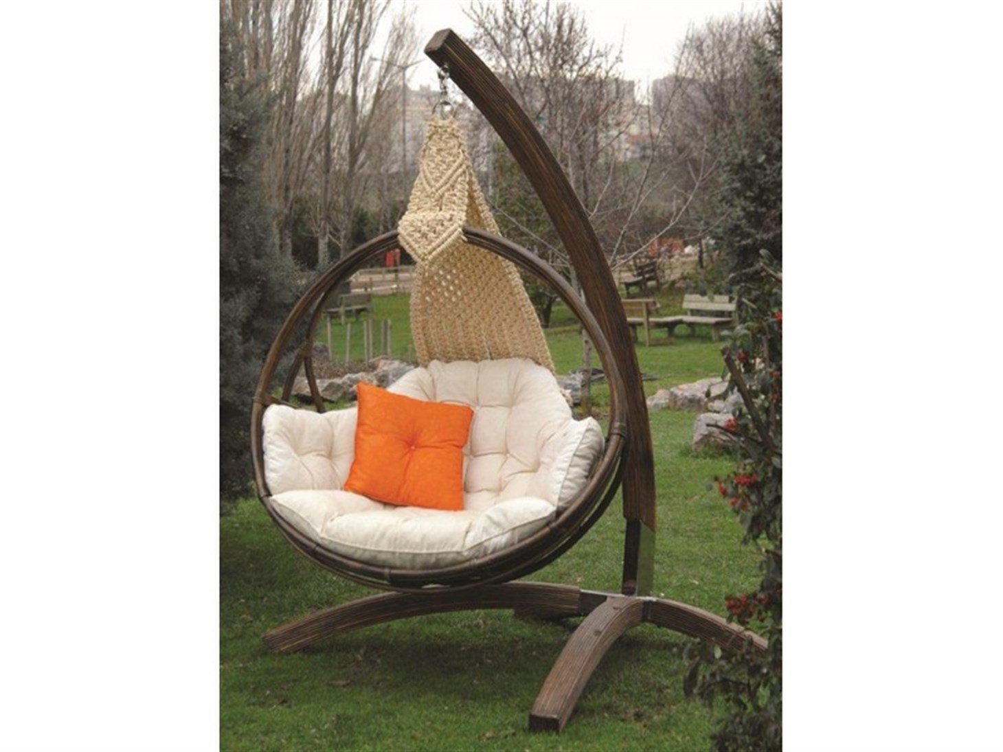 Bahçe Balkon Teras Salıncağı Rmn-S104, Kahverengi
