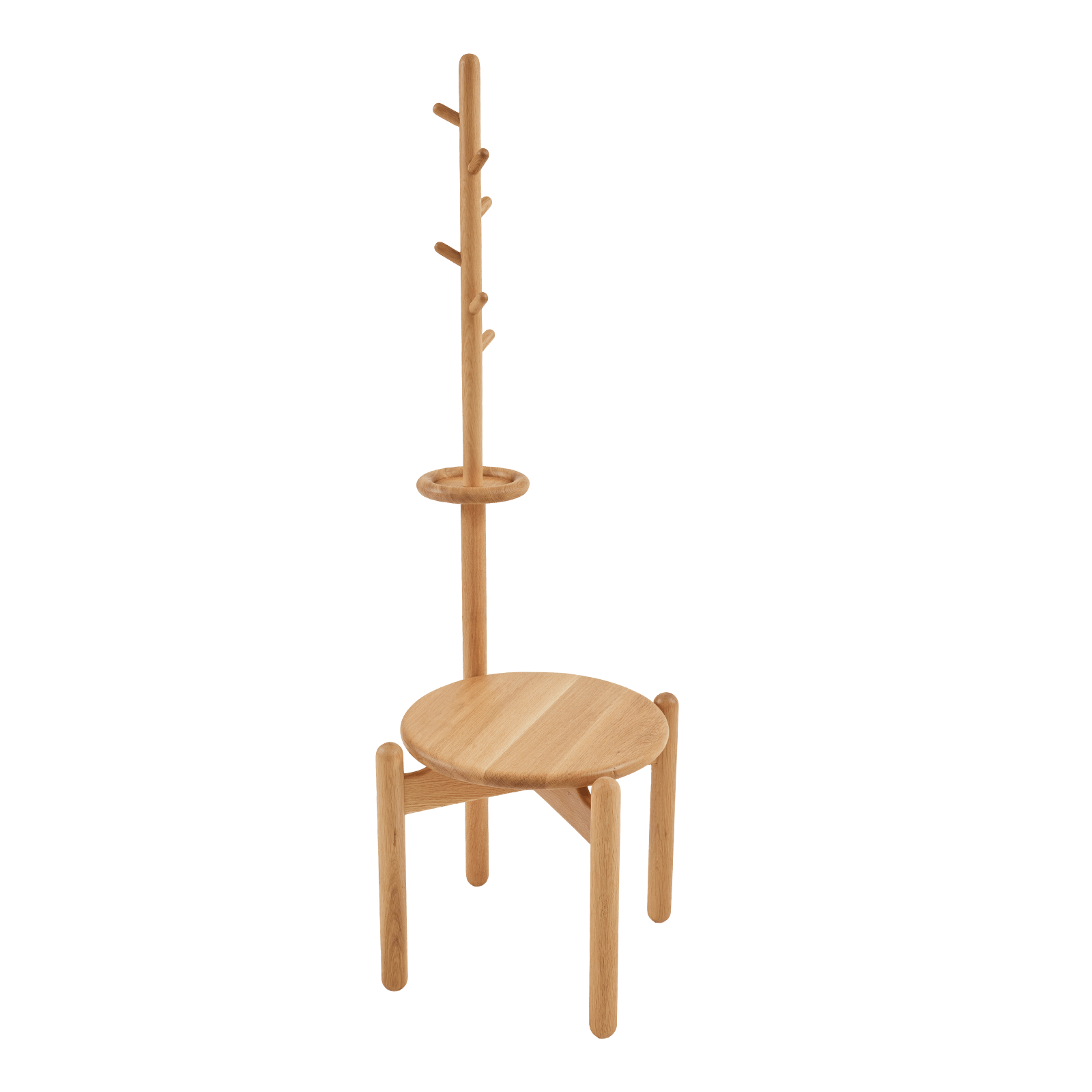 Giraffe Askılı Tabure, Masif Meşe (American White Oak)