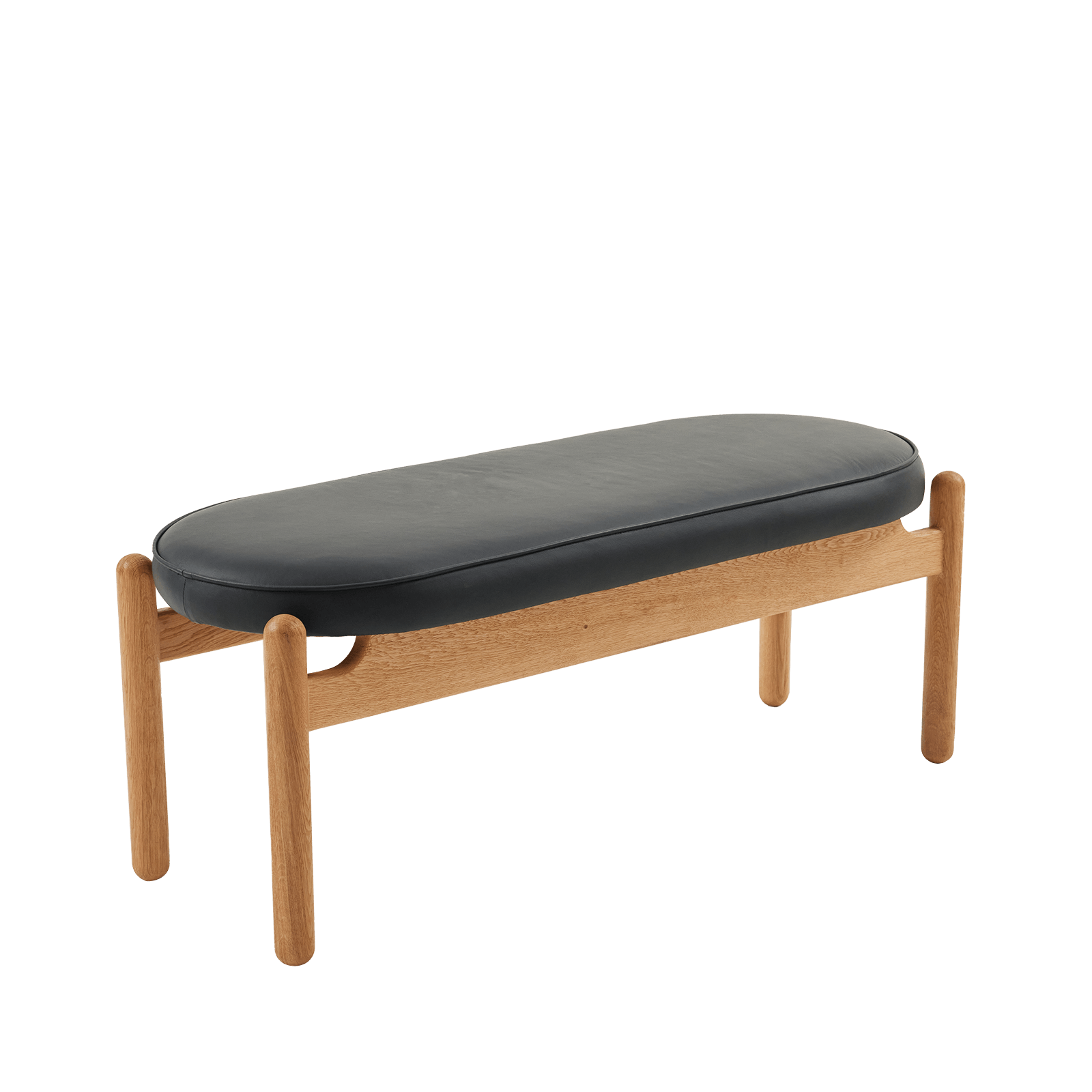 Mellow Bank Siyah Deri, Masif Meşe (American White Oak)