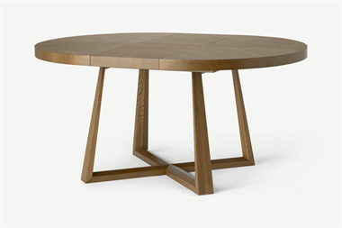 Belgrave 4- 6 Seat Round Extending Dining Table, Dark Stained Oak
