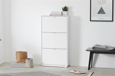 Marcell Double Shoe Storage Cabinet, White