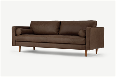 Scott 3 Seater Sofa, Charm Mocha Premium Leather