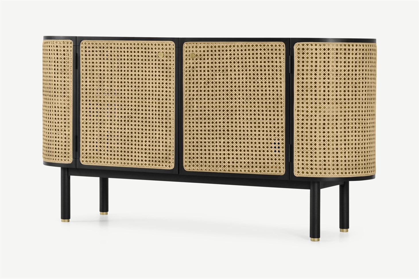 Ankhara Sideboard, Black Stain Oak  Rattan