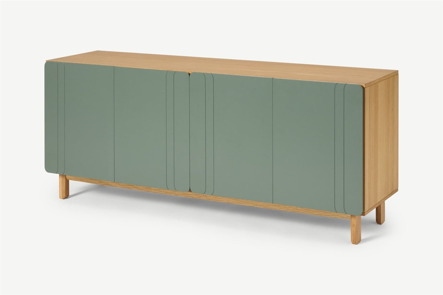 Asuna Wide Sideboard, Oak  Fern Green