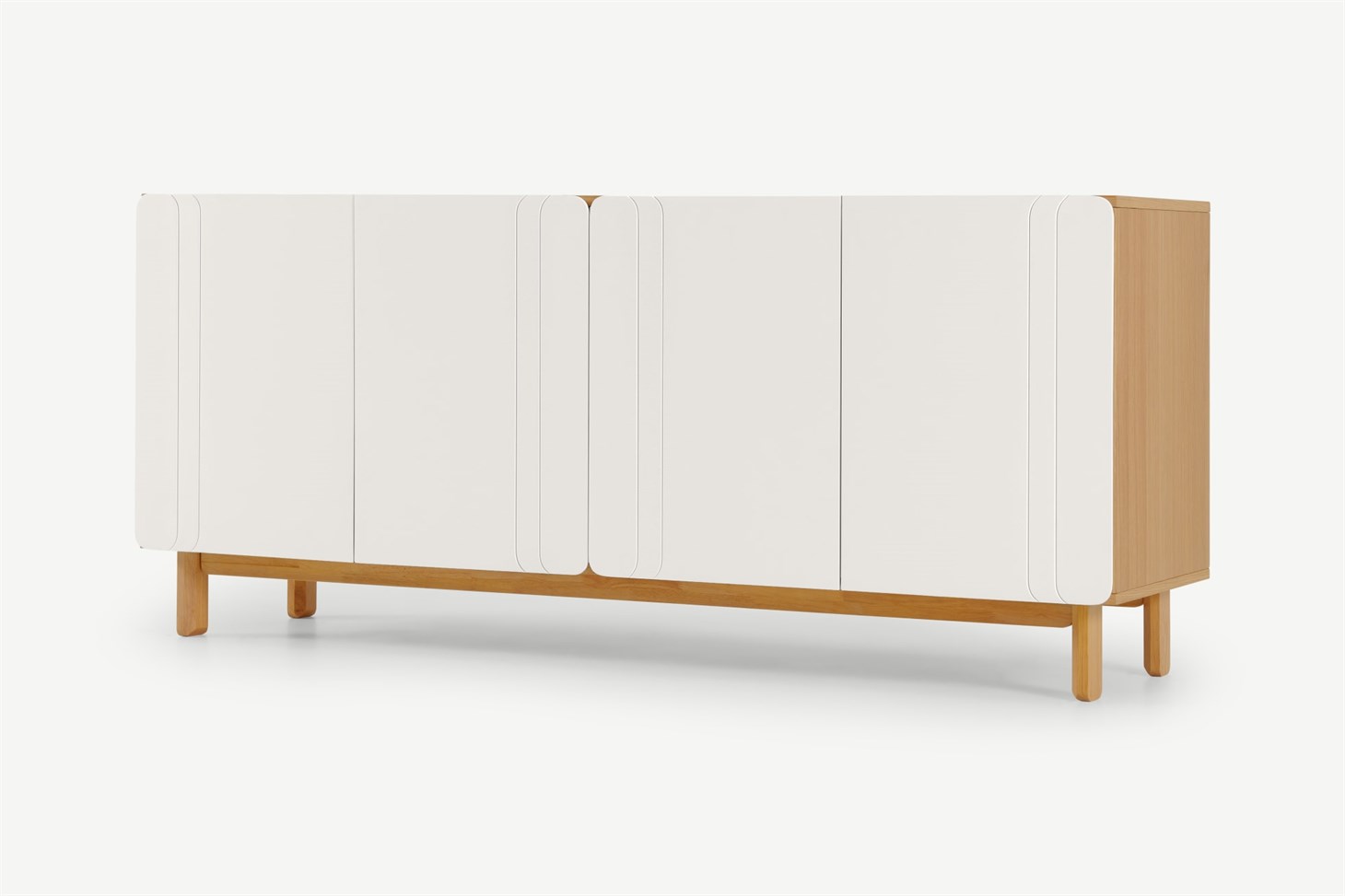 Asuna Wide Sideboard, Oak  Ivory White