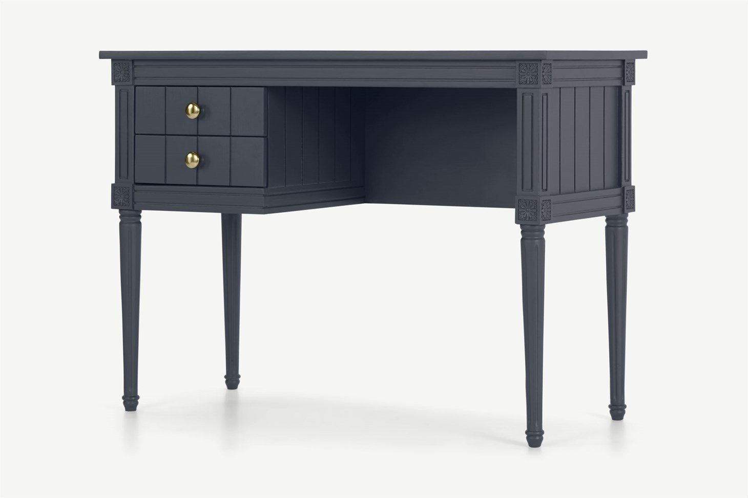 Bourbon Vintage Compact Desk, Slate Blue  Brass