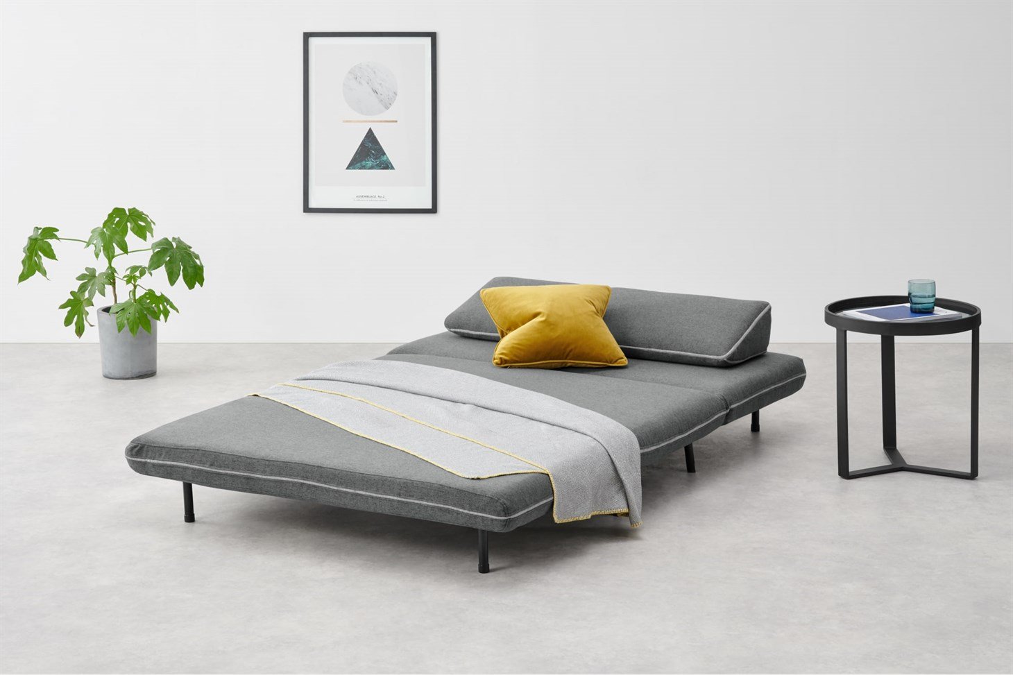 Kahlo Double Seat Sofa Bed, Salt Grey