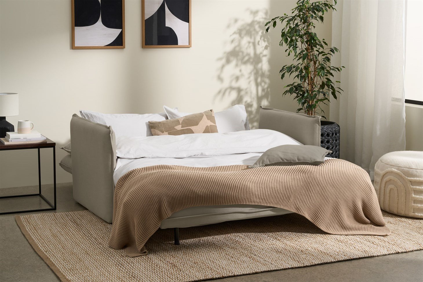 Medina Large Double Sofa Bed, Almond