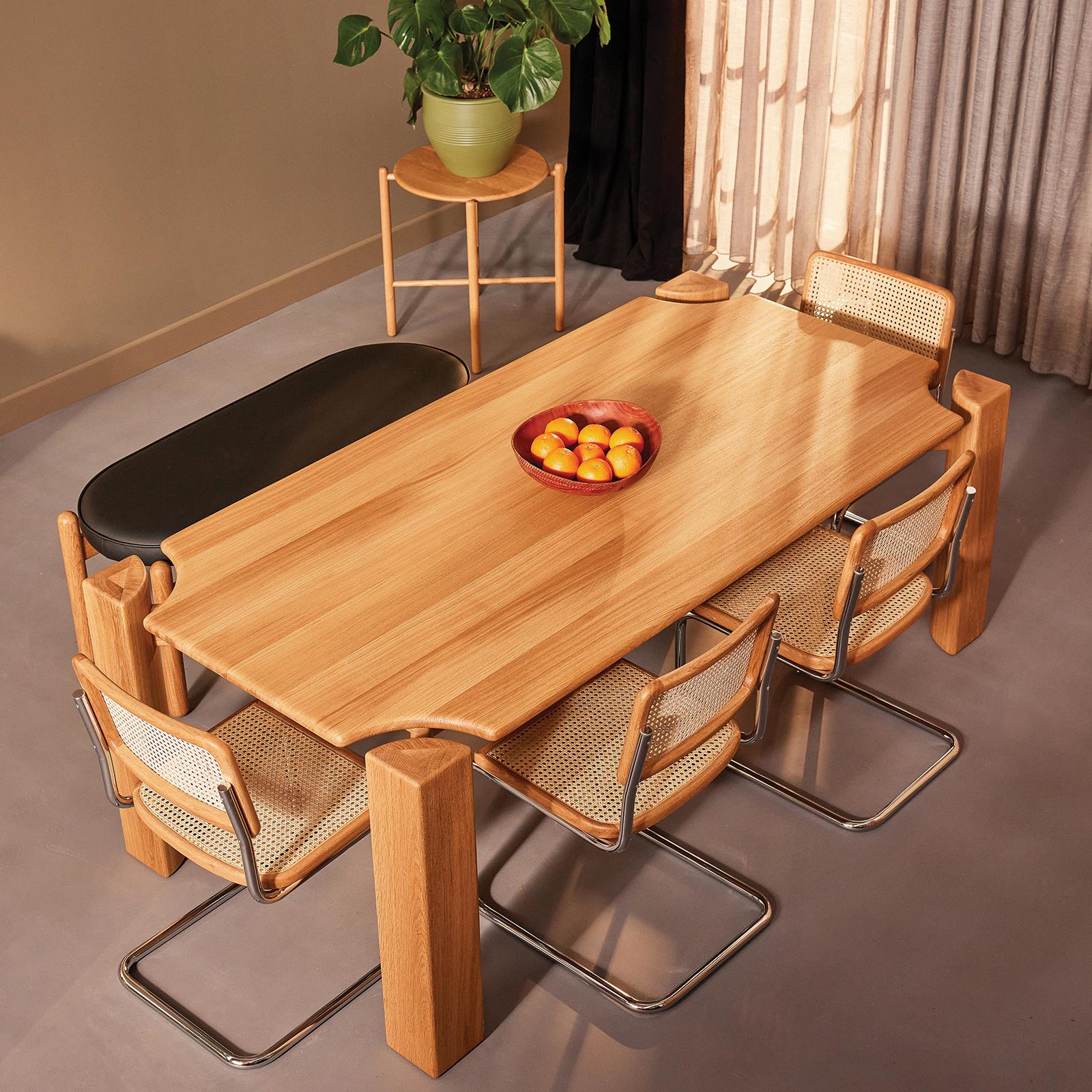 Ornate Yemek Masası, Masif Meşe (American White Oak)
