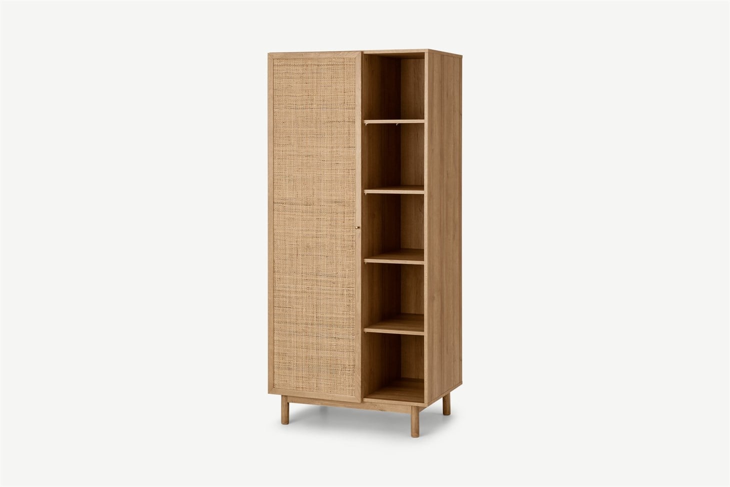 Pavia Double Wardrobe, Natural Rattan  Oak Effect