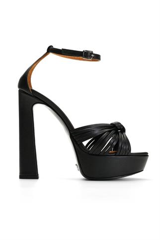 Jabotter Gwen Siyah Deri Platform Topuklu Ayakkabı